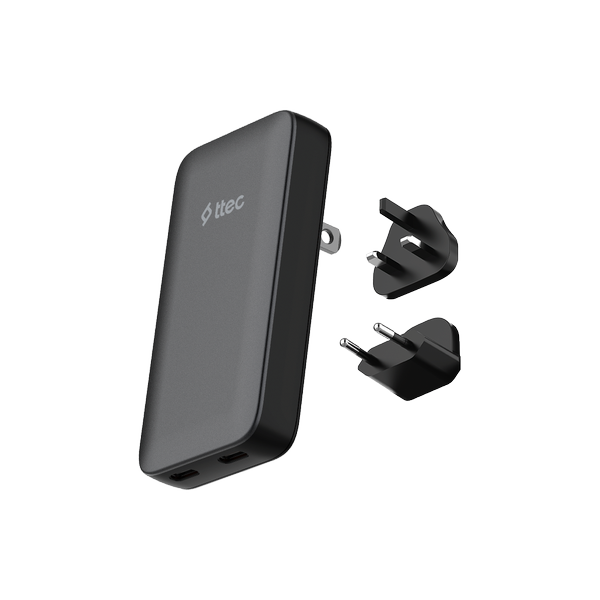 ttec SmartCharger Trio GaN 65W PD Avrupa-İngiltere-Amerika/Avustralya Uluslararası İnce Tasarımlı Seyahat Şarj Kiti