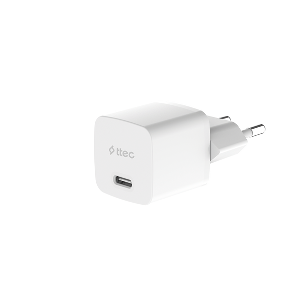 ttec SmartCharger GAN 20W PD Seyahat Hızlı Şarj Aleti + USB-C - Lightning 150cm Kablo.