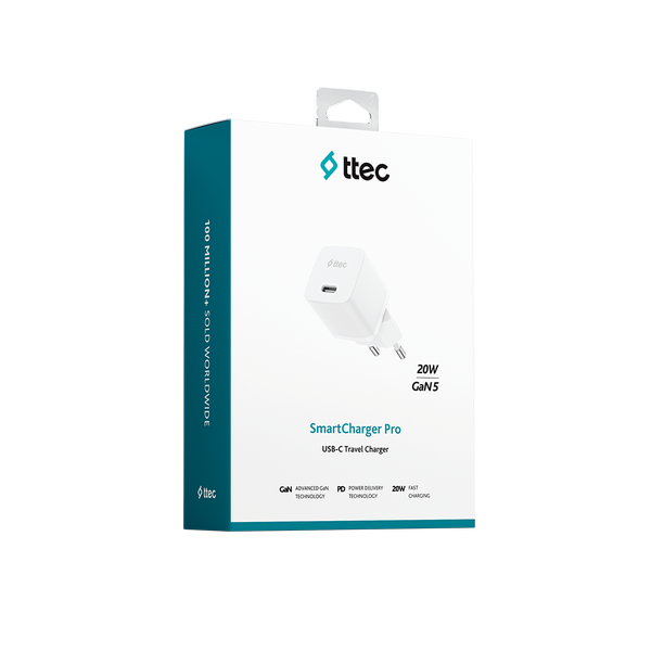 ttec SmartCharger GAN 20W PD Seyahat Hızlı Şarj Aleti.