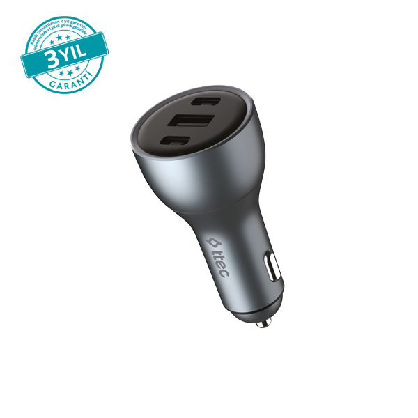 ttec SmartCharger Trio PD 130W Araç Hızlı Şarj Aleti 2 USB-C+USB-A