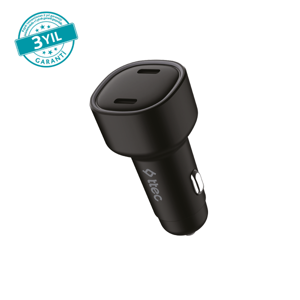 ttec SmartCharger Duo PD 60W Araç Hızlı Şarj Aleti USB-C+USB-C