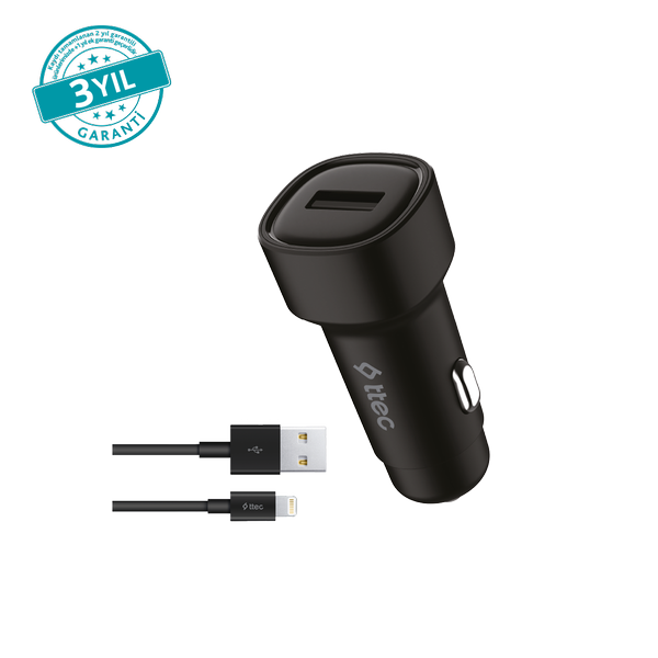 ttec SmartCharger 2.4A Araç Şarj Aleti + Lightning Kablo