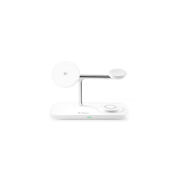 ttec AirCharger Trio Pro Qi2/MagSafe Özellikli 15W iPhone/Android Özellikli 3’ü 1 Arada iPhone + Apple Watch + AirPods Kablosuz Hızlı Şarj Standı - 2KS37B