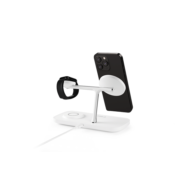 ttec AirCharger Trio Pro Qi2/MagSafe Özellikli 15W iPhone/Android Özellikli 3’ü 1 Arada iPhone + Apple Watch + AirPods Kablosuz Hızlı Şarj Standı - 2KS37B