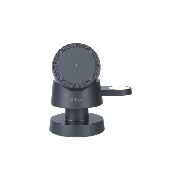 ttec AirCharger Quattro Mini MagSafe Uyumlu 4’ü 1 Arada iPhone + Apple Watch + AirPods LED Aydınlatmalı Kablosuz Katlanabilir Şarj Standı - 2KS36S