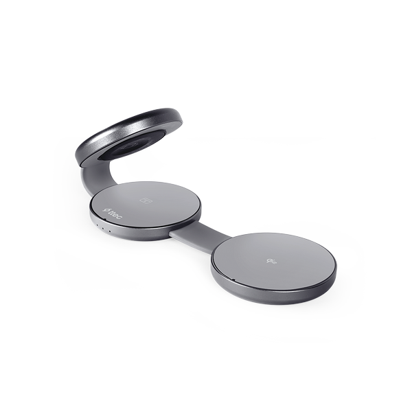 AirCharger Trio Pro Qi2/MagSafe Özellikli 15W iPhone/Android 3’ü 1 Arada iPhone + Apple Watch + AirPods Katlanabilir Seyahat Kablosuz Hızlı Şarj Pedi - 2KS39S