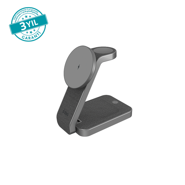 ttec AirCharger Quattro MagSafe Uyumlu 4’ü 1 Arada iPhone + Apple Watch + AirPods LED Aydınlatmalı Kablosuz Katlanabilir Şarj Standı – 2KS38S