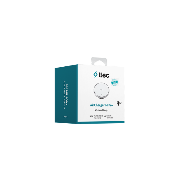 ttec AirCharger M Pro Qi2/MagSafe Özellikli 15W iPhone/Android Kablosuz Hızlı Şarj Aleti