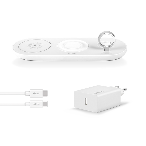 ttec SmartCharger Air+ iPhone+Apple Watch+AirPods Kablosuz Hızlı Şarj Aleti ve PD 20W Seyahat Şarj Aleti