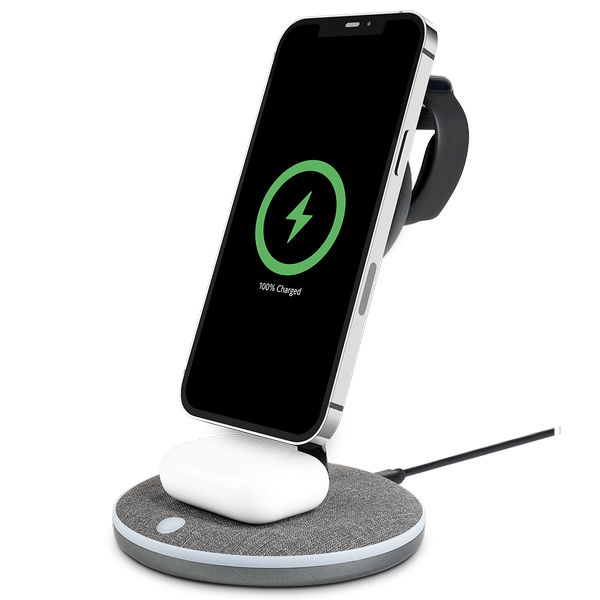 ttec AirCharger Trio M MagSafe Uyumlu 3’ü 1 Arada iPhone + Apple Watch + AirPods Kablosuz Şarj Standı