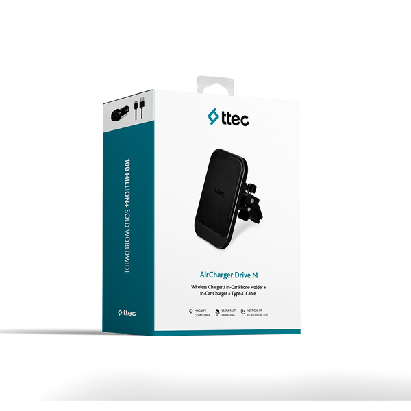 ttec AirCharger Drive M MagSafe Uyumlu Kablosuz Şarj Özellikli Mıknatıslı Araç İçi Telefon Tutucu
