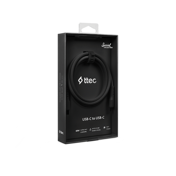 ttec USB-C - USB-C 120cm 60W PD/QC Hızlı Şarj/Data Kablosu