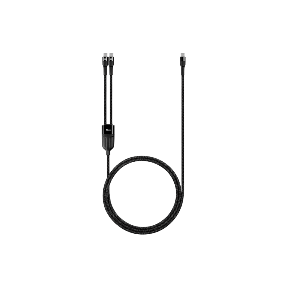 ttec AlumiCable Duo USB-C – 2* USB-C 100W 150cm Hızlı Şarj Kablosu
