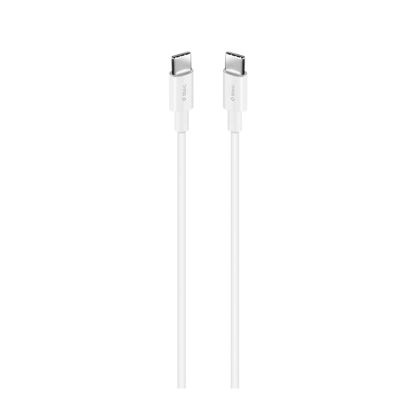 ttec USB-C - USB-C 200cm 60W PD/QC Hızlı Şarj/Data Kablosu Beyaz