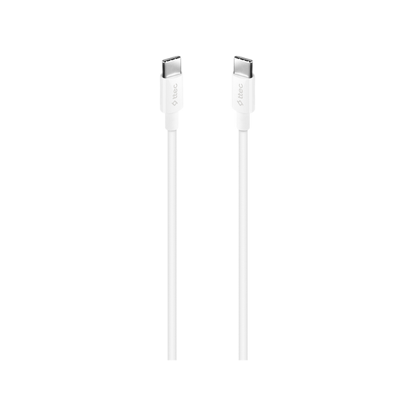 ttec USB-C - USB-C 120cm 60W PD/QC Hızlı Şarj/Data Kablosu Beyaz