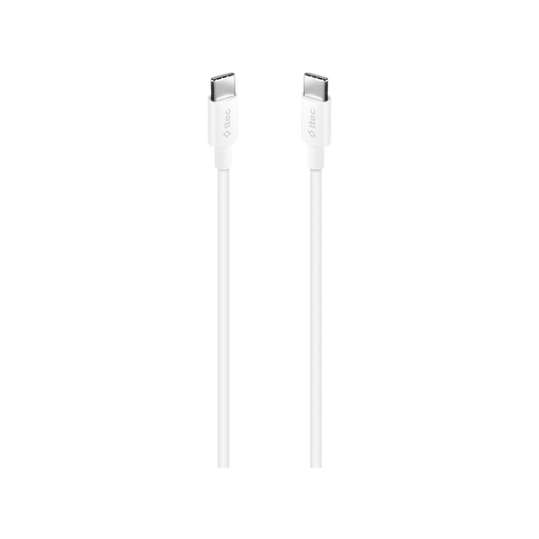 ttec USB-C - USB-C 120cm 60W PD/QC Hızlı Şarj/Data Kablosu Beyaz