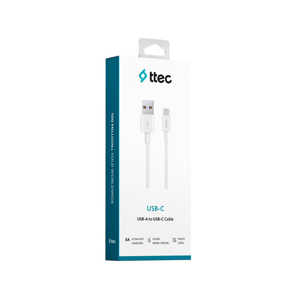 ttec USB-A - USB-C 2.0 5A Süper Hızlı Şarj Kablosu, Huawei SuperCharge uyumlu