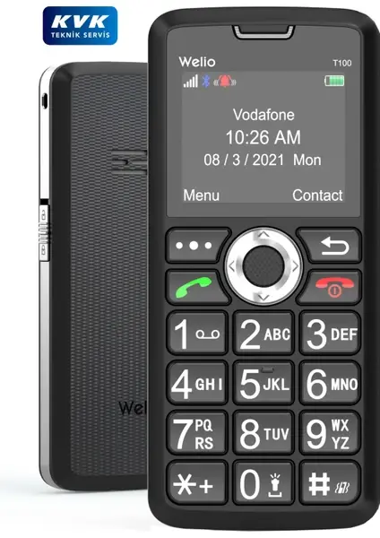 Welio Wkey T100 Asker-Polis Tuşlu Cep Telefon (KVK Garantili) SİYAH