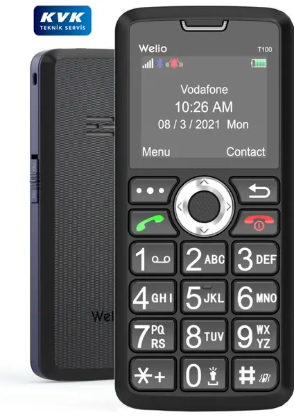 Welio Wkey T100 Asker-Polis Tuşlu Cep Telefon (KVK Garantili) MAVİ