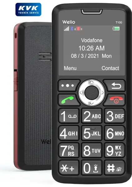 Welio Wkey T100 Asker-Polis Tuşlu Cep Telefon (KVK Garantili) KIRMIZI