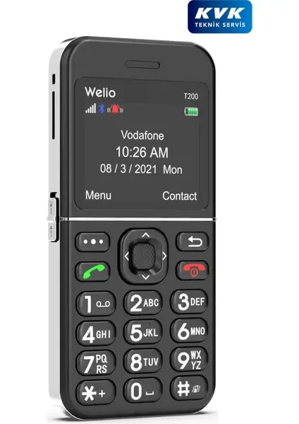 Welio Wkey T200 Kameralı Tuşlu Cep Telefon (KVK Garantili) SİYAH