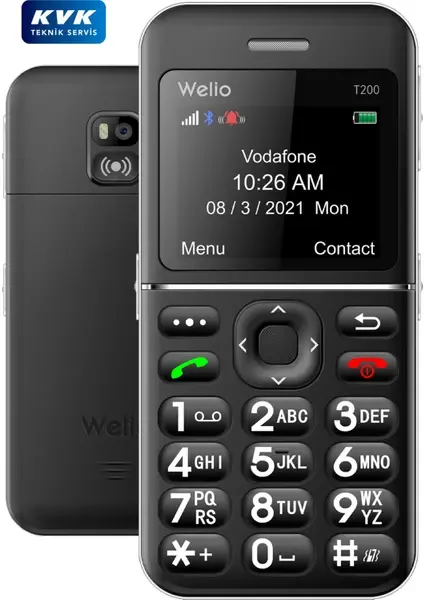 Welio Wkey T200 Kameralı Tuşlu Cep Telefon (KVK Garantili) SİYAH