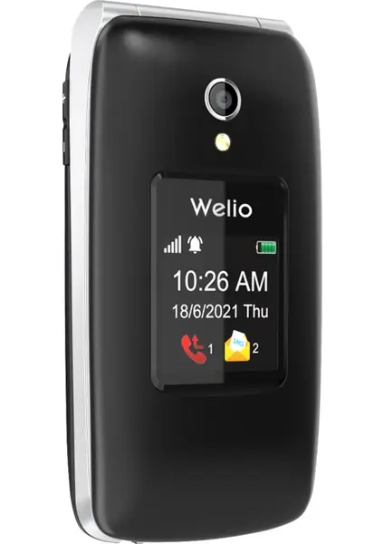 Welio Wkey T300 Kameralı Kapaklı Tuşlu Cep Telefonu (KVK Garantili) SİYAH